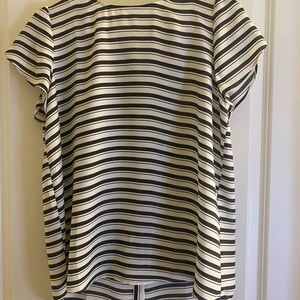 Loft navy blue and white blouse